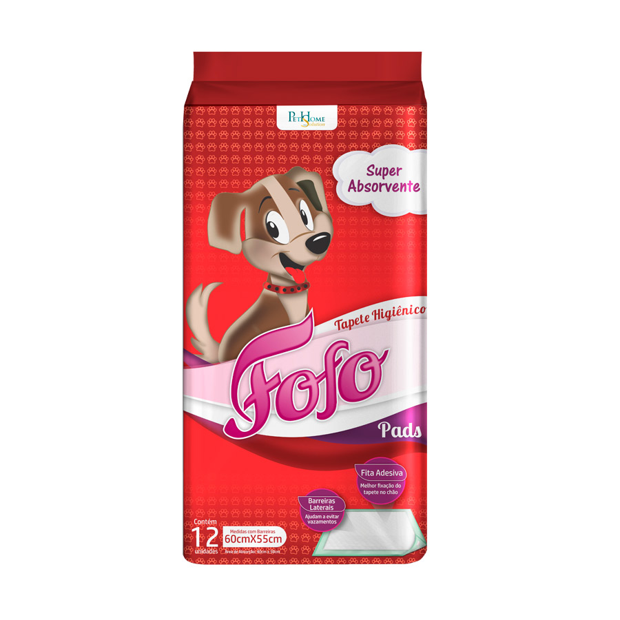 Tapete Higiênico Fofo Pads  60x55- 12 unidades