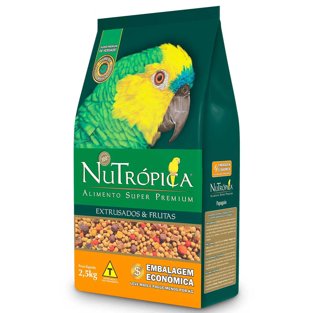 NuTrópica® Papagaio c/ frutas - 2,5kg
