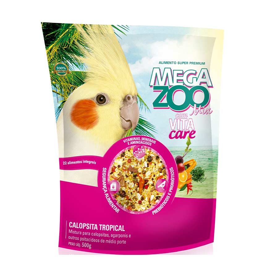 Megazoo Ração Mix Calopsitas Tropical - 500g