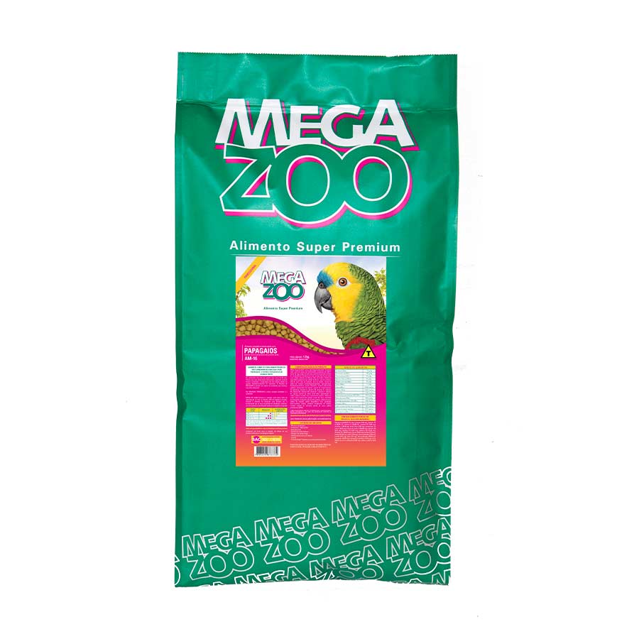 Megazoo Ração Extrusada Am16 para Papagaio Mini - 12kg