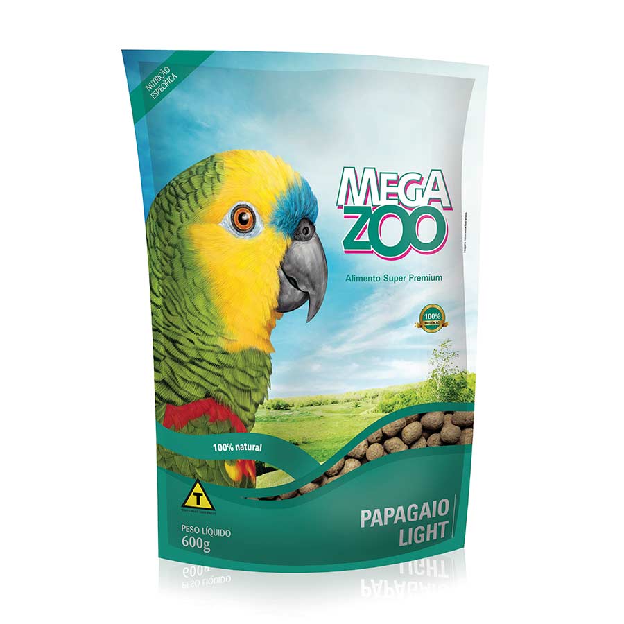 Megazoo Ração Para Papagaios Light - 600g