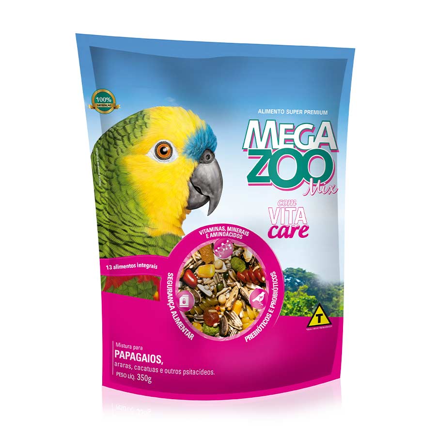 Megazoo Ração Mix para Papagaios - 350g